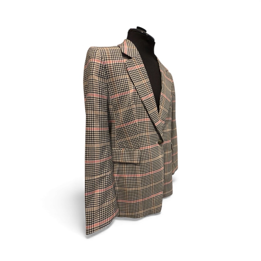 Plaid Blazer with Button Closure Size 4P